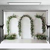 Lofaris Floral Arch White Wall Simple Sweet Wedding Backdrop